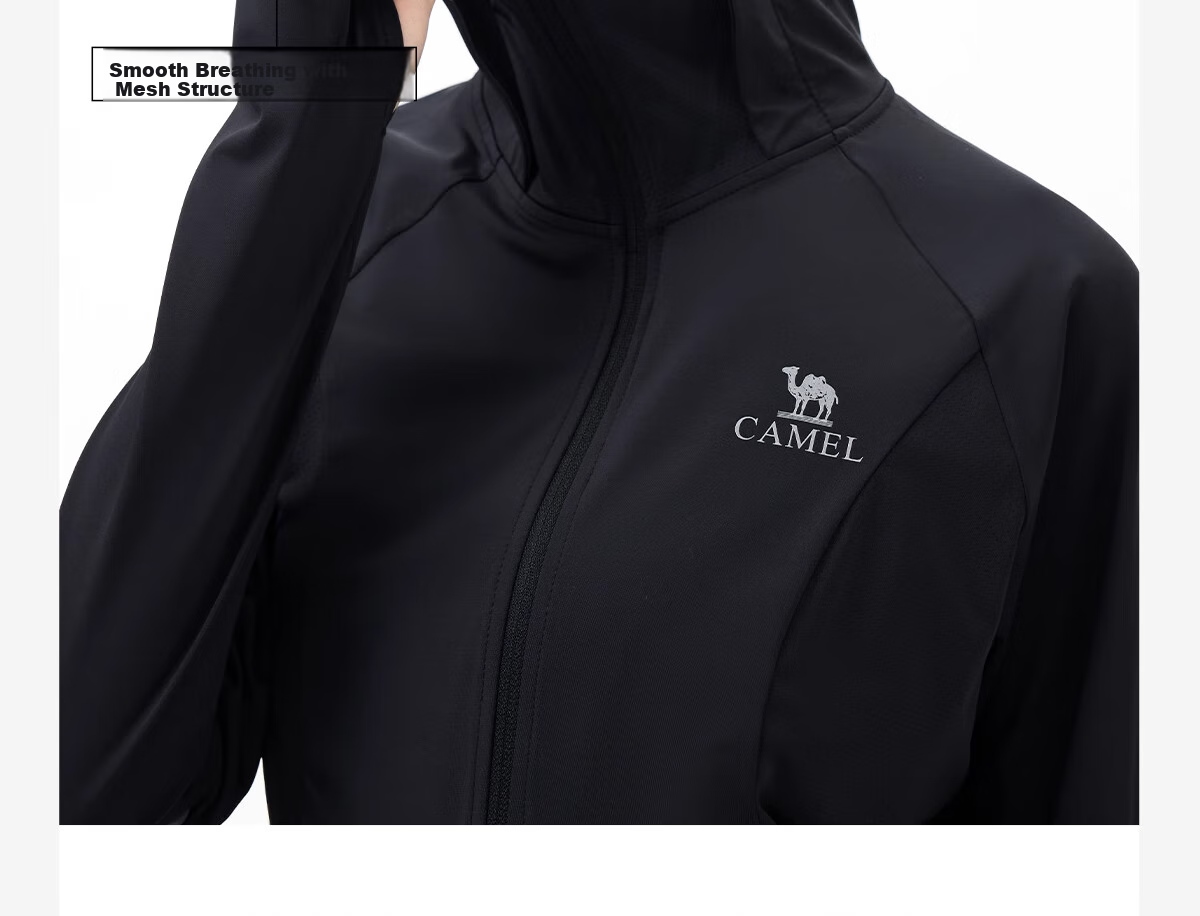 CAMEL Cold White Outdoor Sun Protection Clothing, Spring And Summer New Style, Men And Women Original Yarn Cool Feeling UPF50 Jacket Sun Protection Garment, XL 14