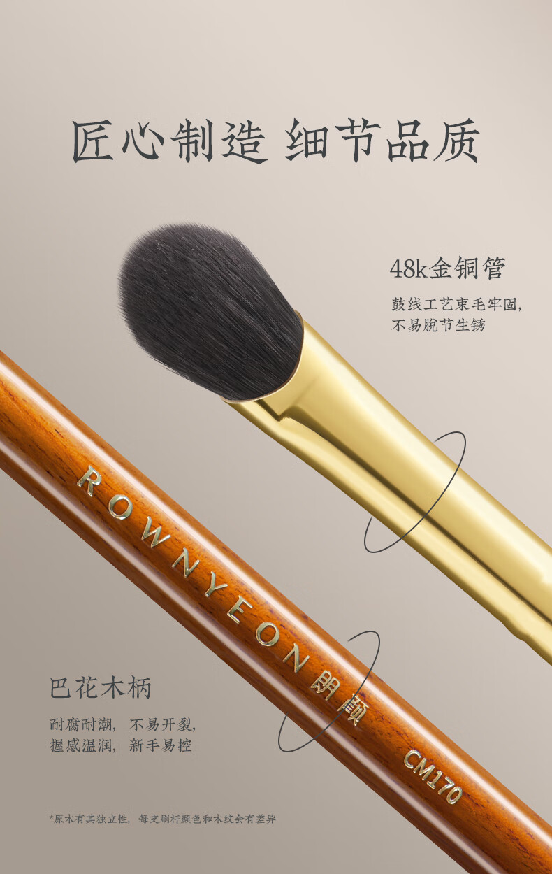 Rownyeon Makeup Brush, Chimo CM170/171, Finger Eyeshadow Brush, Animal Wool Eye Blending Brush, Smudging Brush, Detail Brush 2