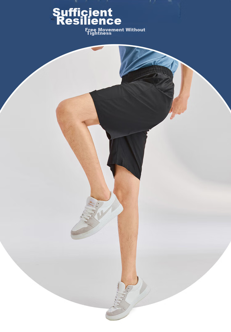 Giordano Men's Woven Sports Shorts, Four-Way Stretch Five-Point Pants with Elastic Waistband, Lightweight Casual Shorts for Men 13102222 8