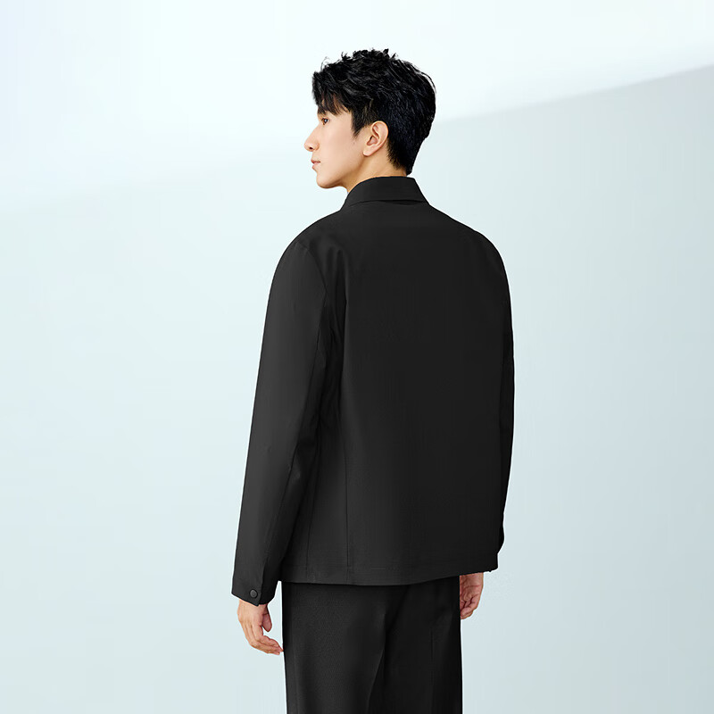 HLA Men's Lightweight Business Jacket, Collared Executive Jacket, Crisp Lapel Coat for Men, Autumn New Year Style