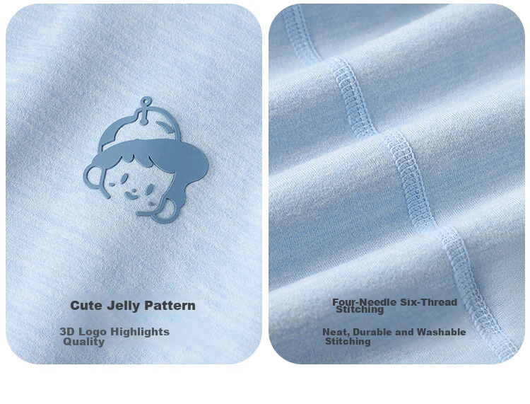 MiiOW Children's Thermal Underwear Set for Boys with Wool And Silk, Autumn Top And Pants, for Older Children's Pajamas, Blue, Size 170 15