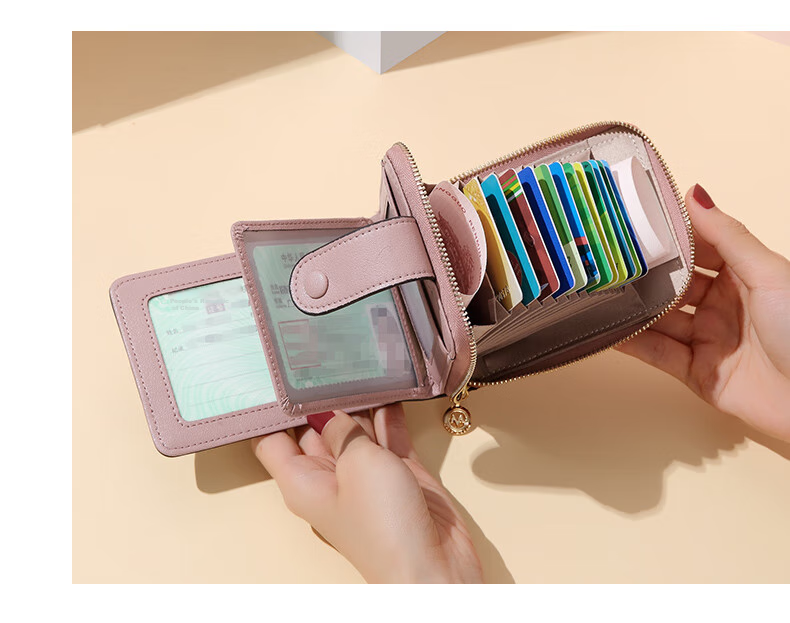GOLF Card Holder, Women's Fashionable Printed Purse, Contrasting Color Trendy Multi-Card Slots Leather Wallet, Clutch Bag, Birthday Gift for Wome 24