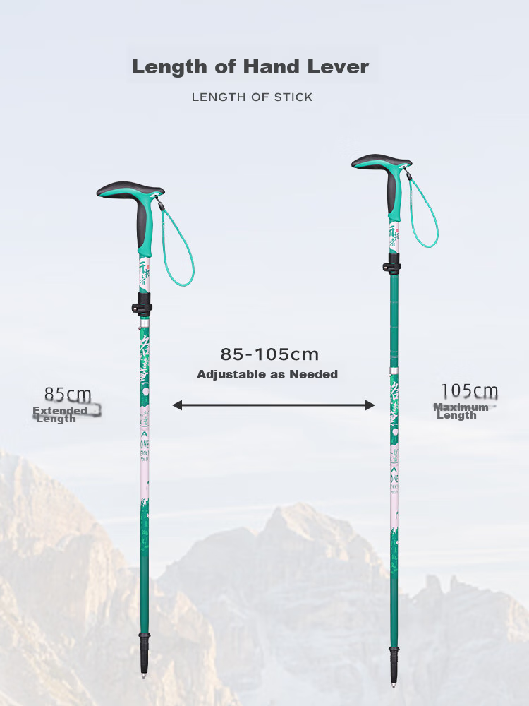 Pioneer Tianlangxing 9 Series Trekking Pole with Bent T-Handle, Carbon-Aluminum Alloy, Elderly Walking Stick, Dongfang Zhibai 12