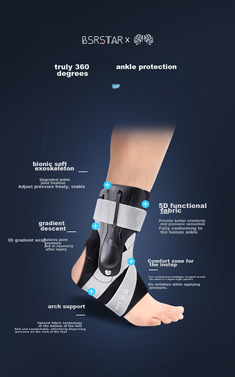 Bestray 5D Ankle Brace, Joint Fixation Support, Post-Injury Recovery Sleeve, Ankle Protector, Basketball Sprain Rehabilitation, Anti-Sprain Ankle Support 3