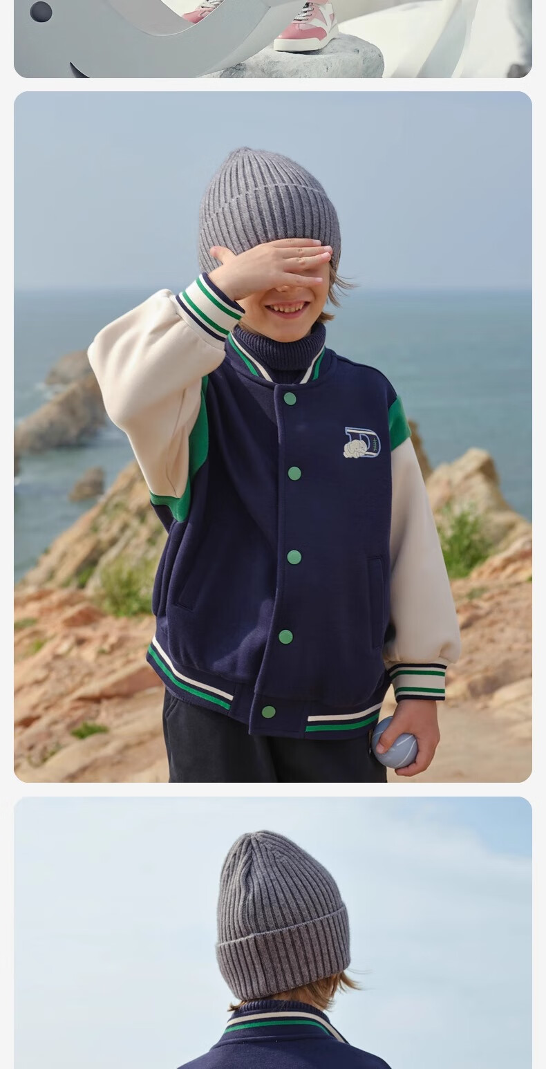 DAVE & BELLA Girls' Fleece-Lined Baseball Jacket Kids Boys Autumn Toddler Baby Jacket 6