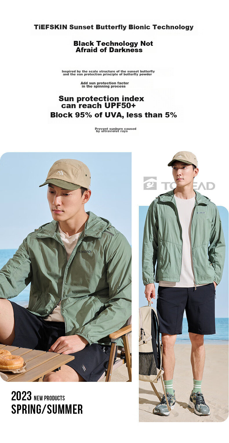 TOREAD Spring And Summer Men's Outdoor Sun Protection Jacket, Water-Repellent, Breathable, UV-Resistant Skin Coat TAZZCL81315 20