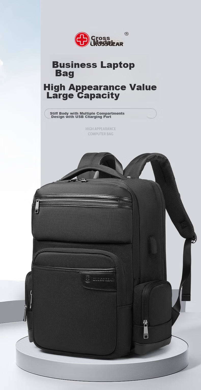 CROSSGEAR Swiss Cross Medal Backpack 17.3-Inch for ASUS Laptops, Business Travel Large Capacity Backpack 2
