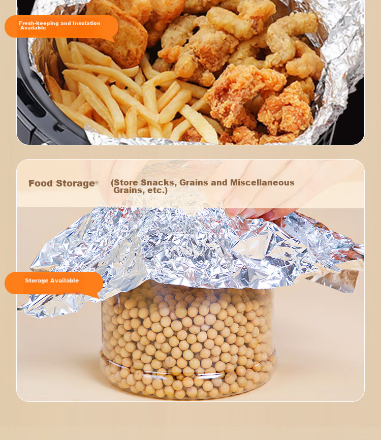 YOUAO Thickened Aluminum Foil, 30 Meters * 30cm, Air Fryer Paper, Oven Baking Paper, Barbecue Baking Kitchen, Water-Lock Freshness Antibacterial 18