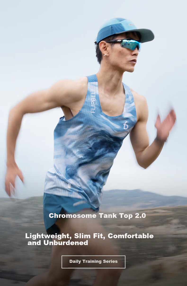 Flipbelt [Chromosome Vest 2.0] Men's Sports Quick-Dry Shirt Breathable Lightweight Marathon Running Element Blue L 1