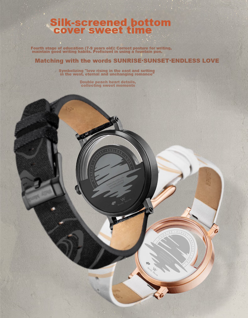 Welly Merck Swiss Hand-Express Couple Watch, Birthday Gift for Girlfriend Or Boyfriend, Light Luxury 11