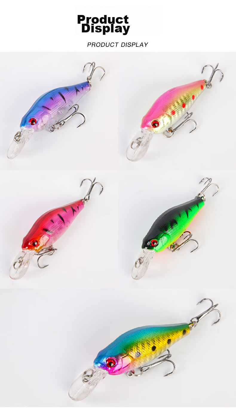 Xionghuo Lure Minnow Artificial Bait, 5 Pieces, 8g Slow Sinking Floating Minnow Set, Freshwater And Saltwater Realistic Fish-Like Bait 8