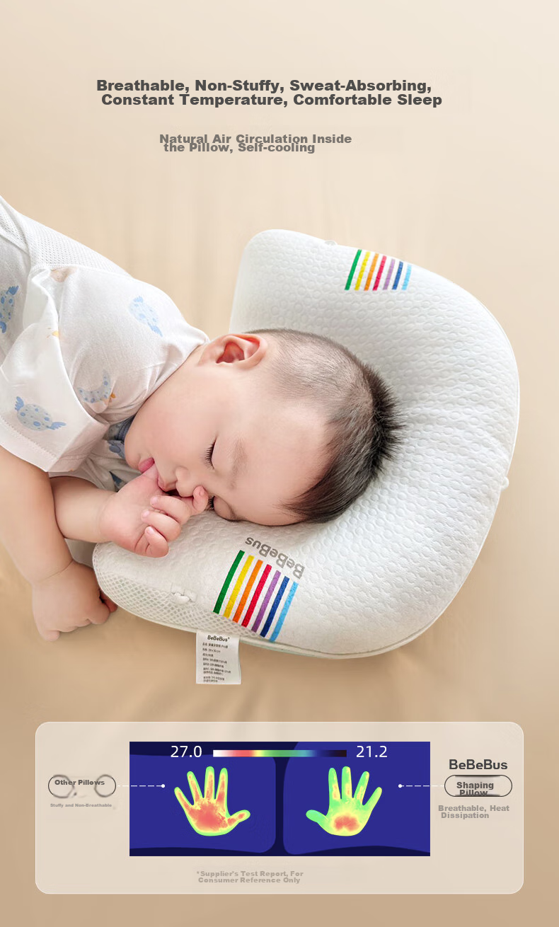 Bebebus Infant Shaping Pillow for 0-6 Months, Round Head Correction, Baby Pillow for 0-1 Year Old, Anti-Bacterial And Anti-Mite Model 12
