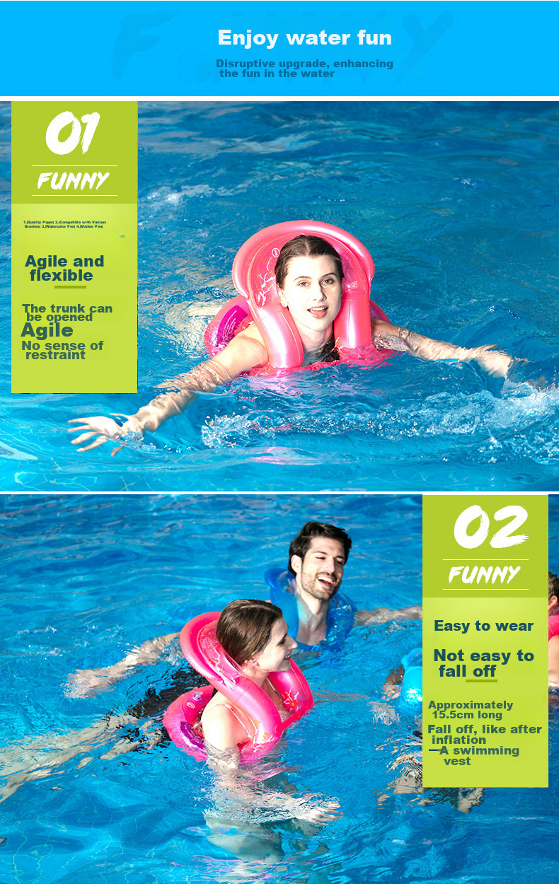 Yonglebao Seventh Generation Snake-Shaped Swim Ring, Children's Inflatable Toy, Size S Red, Double/3 Air Chambers Randomly Sent 4
