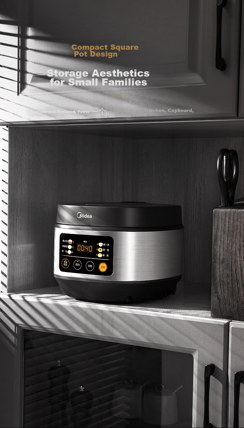 Midea Low-Sugar Rice Cooker, Non-Coated 3L Capacity for 2-3 People, Non-Coated 316L Stainless Steel Inner Pot, One-Touch Firewood Rice, Multi-Functional for Home Use MB-3E91LS 19