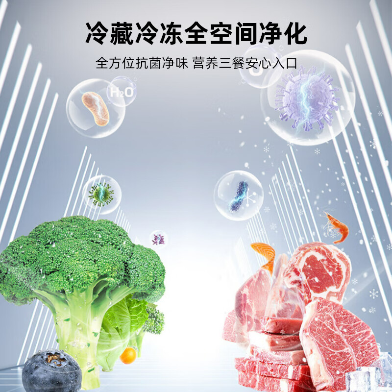 美菱（MeiLing）511升变频一级能效法式四开门超薄嵌入式冰箱家用风冷无霜净味BCD-511WP9CZX双系统双循环大容量灰