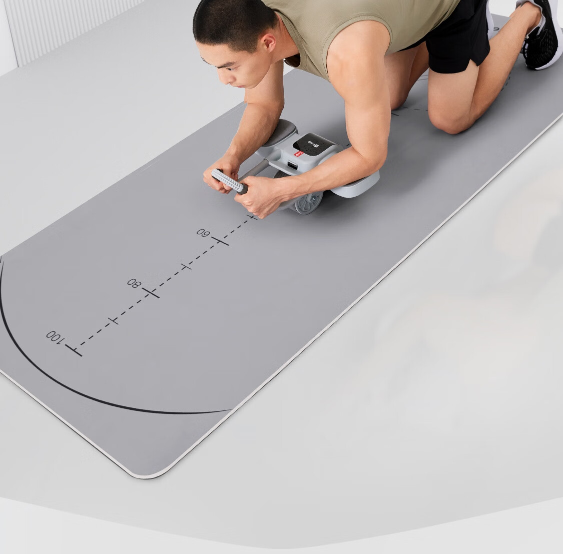 Keep Multifunctional Yoga Mat Fitness Mat Ab Wheel Training Mat Jump Rope Aerobics Wear-Resistant Non-Slip Professional Men's Bamboo Moon Gray 5
