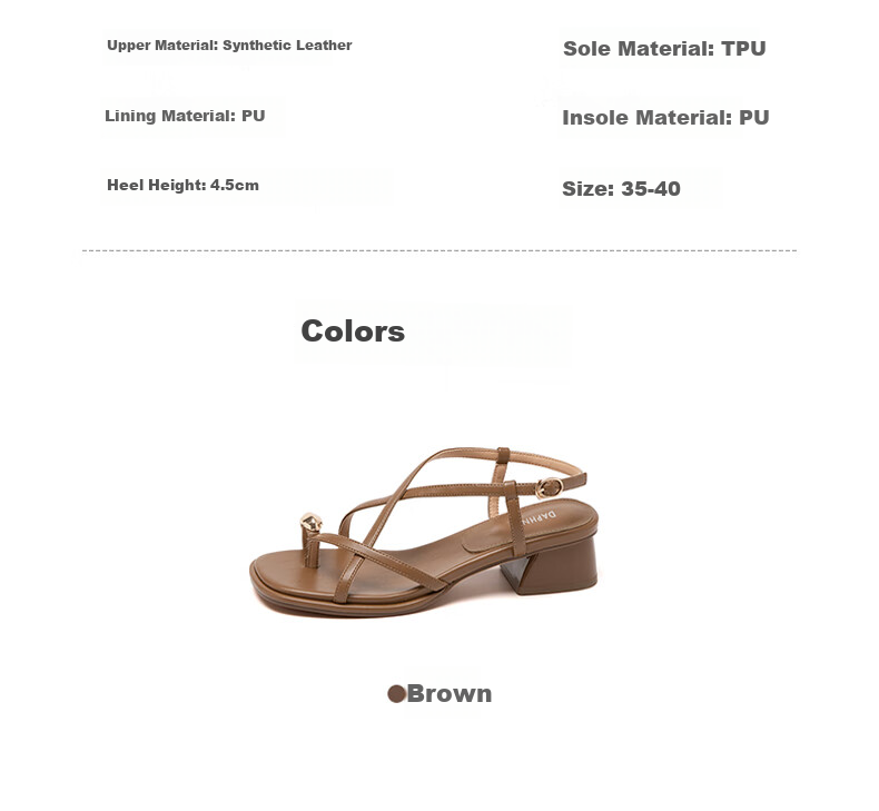 Daphne Elegant Strap Roman Sandals for Women, 2026 New Summer Style Versatile Thin Strap Thick Heel with Skirt, Fairy-Like Shoes 2