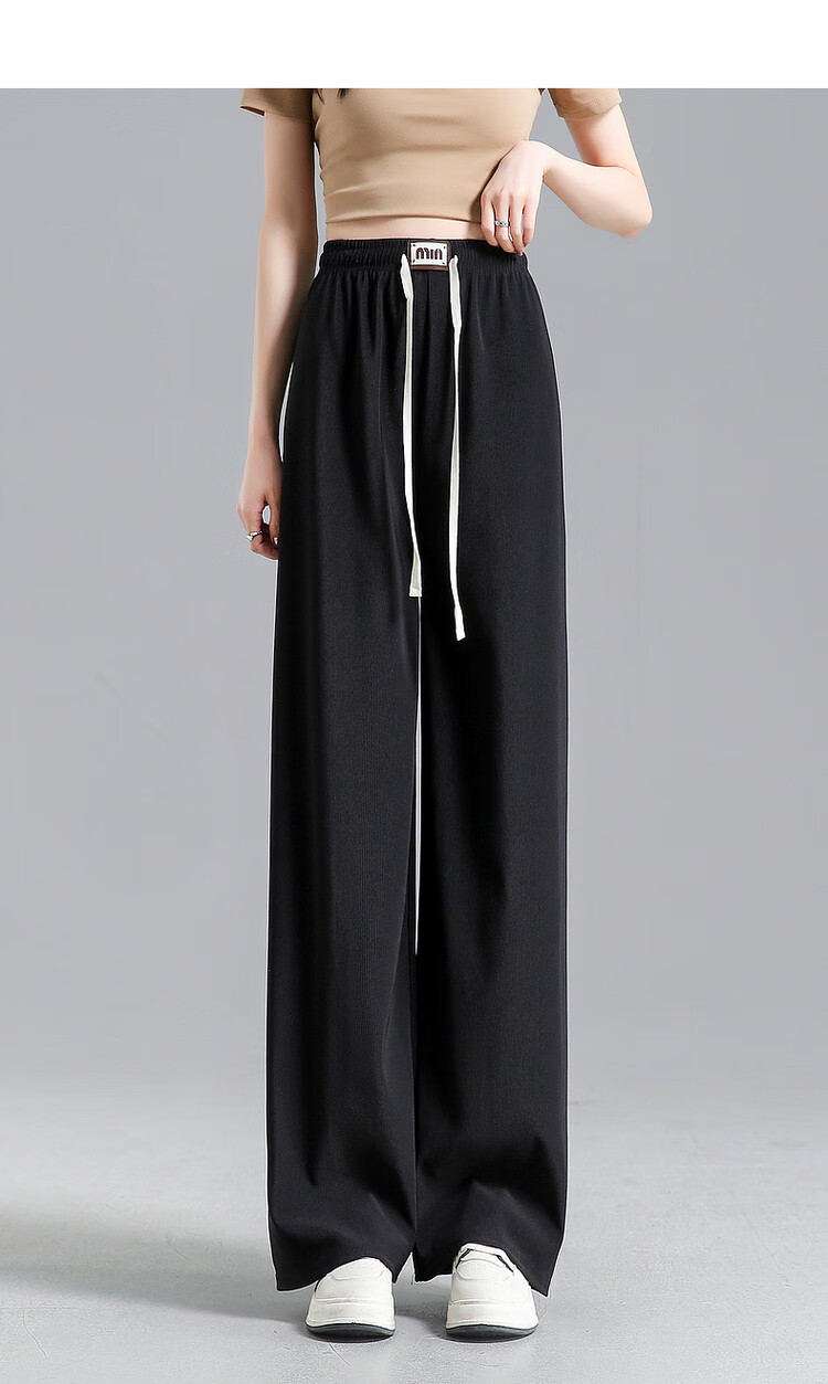 Dme [Refined Light Urban Draping Pants] Spring And Autumn Lightweight Elastic Waist Long Pants for Women, Casual Trousers 11