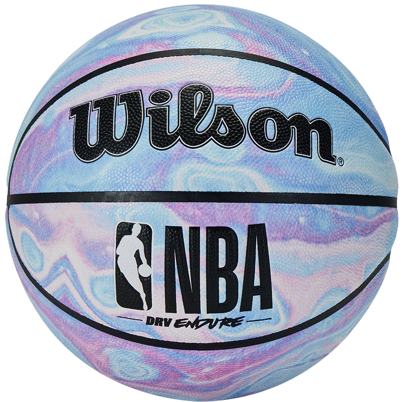 Wilson Basketball, Size 7, DRV ENDURE Series, NBA Blue And Purple Tie-Dye, Non-Slip, Wear-Resistant, for Adults And Teenagers
