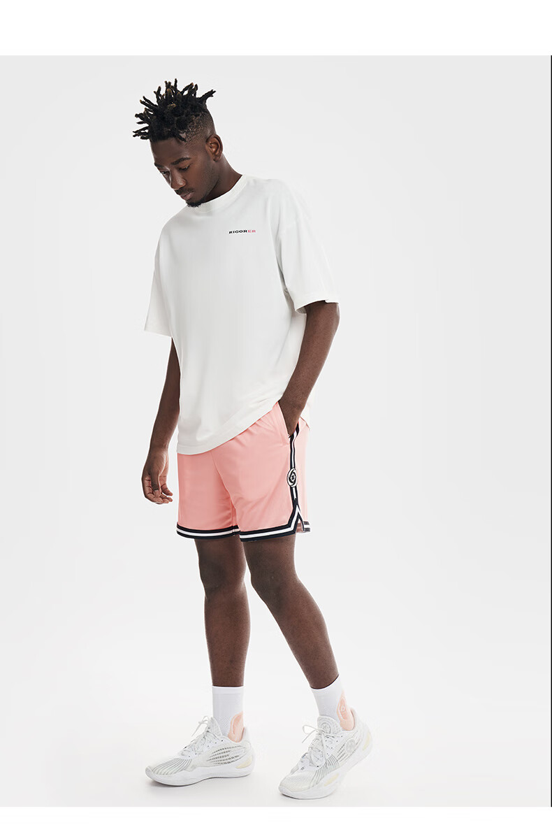 RIGORER Men's Sports Shorts, American Basketball Knee-Length Shorts, Summer Training Breathable Casual Sports Pants 28