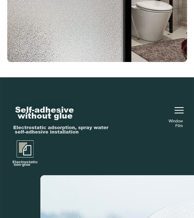 Quatrefoil Glass Film, Pure Frosted, Widened to 120*200cm, Static Cling, No Glue, Bathroom Window And Door Film 7