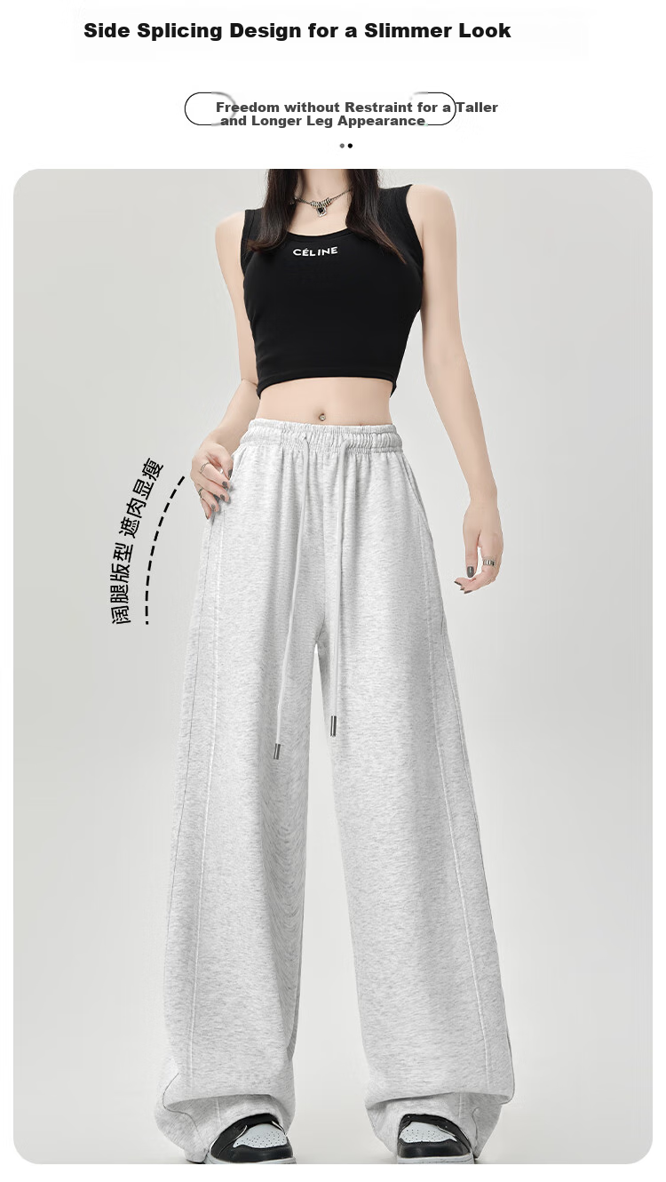 MiiOW Wide-Leg Pants for Women, Autumn 2025 New Style, Petite Draping Casual Straight-Leg Trousers for Fall 5