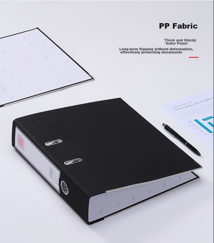 COMIX 3-Inch Thick European-Style Lever Arch File A4 Document Folder with Holes Two-Hole Loose-Leaf Binder Black Office Stationery EA4016 5