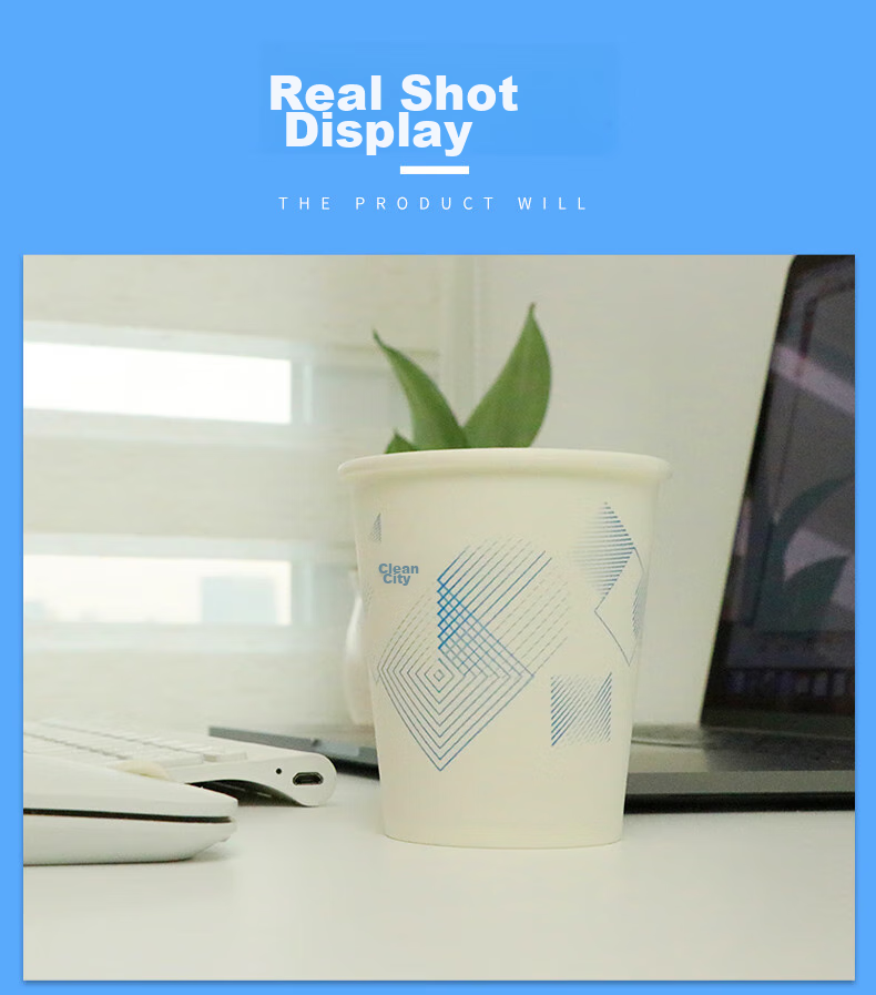Jiecheng Disposable Paper Cups, 245ml Thickened Paper Cups, 1000 Pieces Per Box, 9 Oz Thickened 7