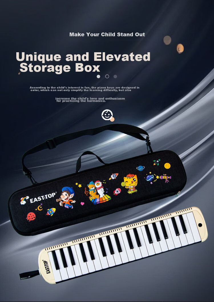 EAST TOP 37-Key Melodica T37, Beginner's Classroom Performance Instrument for Children, Musical Enlightenment Tool, White 3