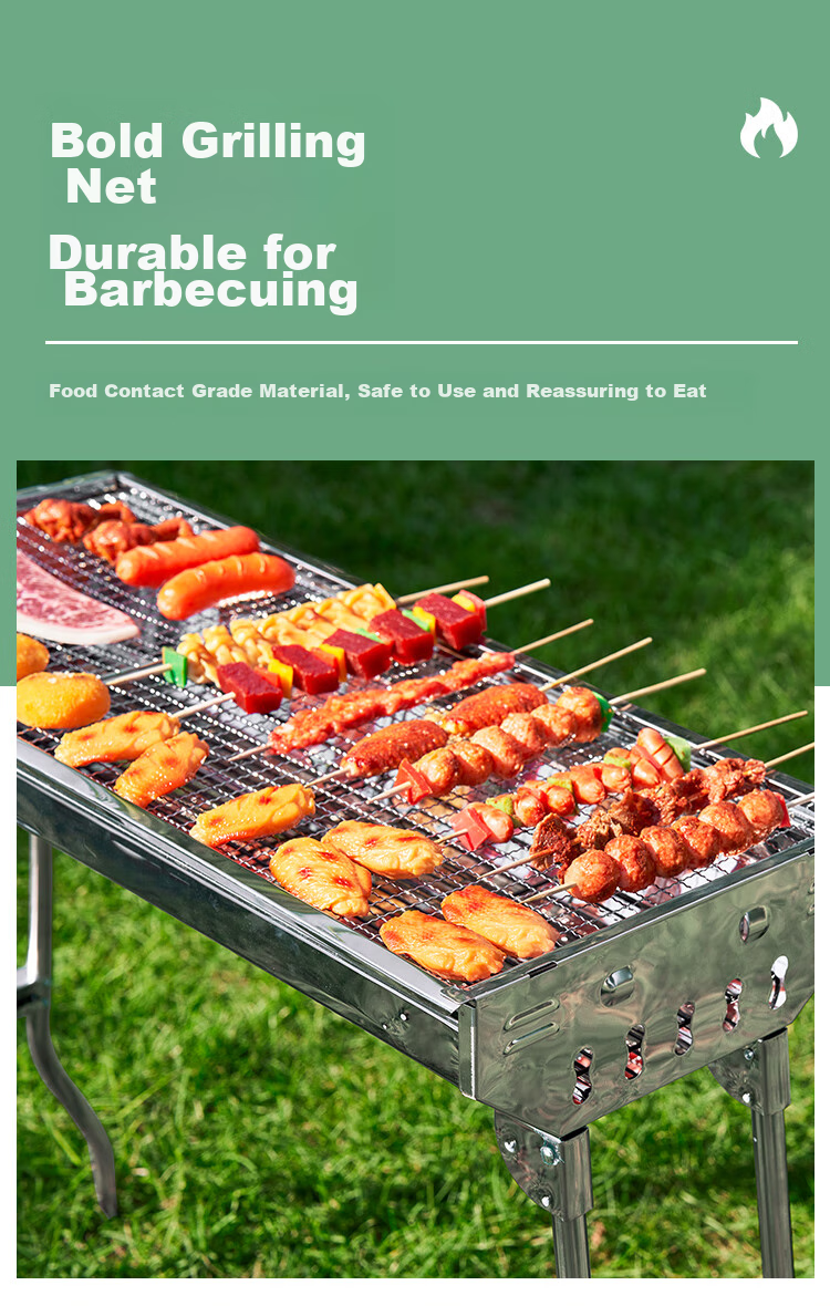 Suncojia , Outdoor Stainless Steel Barbecue Grill, Portable Foldable Barbecue Rack, Charcoal Grill, Carbon Grill, Meat Roasting Rack 5