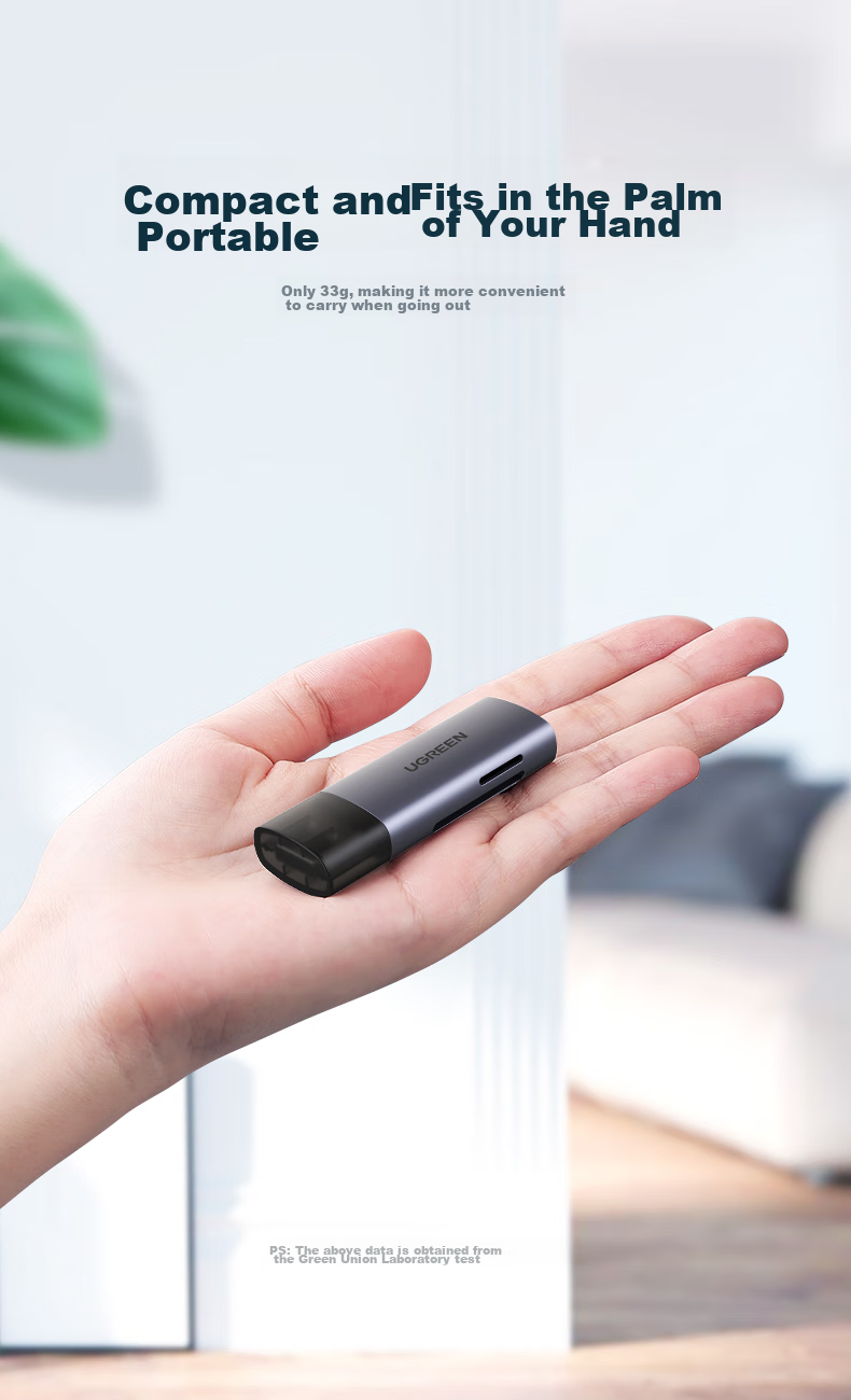 UGREEN USB3.0 High-Speed Card Reader, SD/TF Multi-In Card Reader, Compatible with Smartphones, DSLR Cameras, Dash Cams, Surveillance Storage Memory Cards, Dual Card Dual Read 60723 8