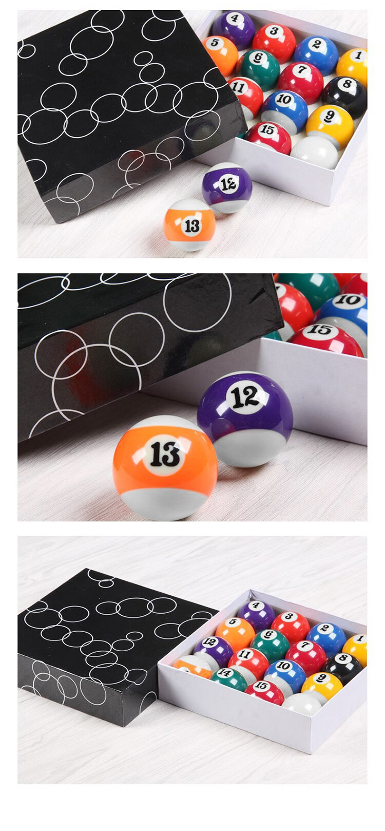 INVUI Billiard Ball, Black 8, Chinese Pool Table Ball, American Billiard, Trick Shot, Sixteen Colors, Large Size, Standard Ball, 57.2mm 5