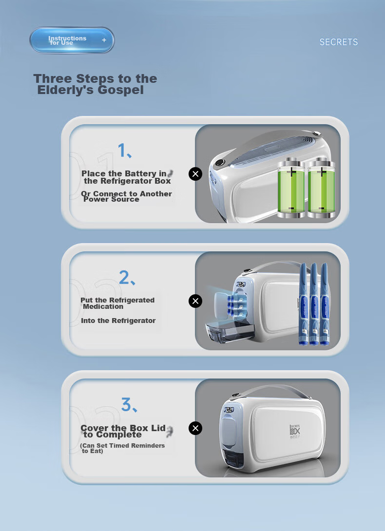 SECRETSBOX Insulin Storage Portable New Energy EV Car Charger Travel Mini Refrigerator for Medications And Personal Items 3