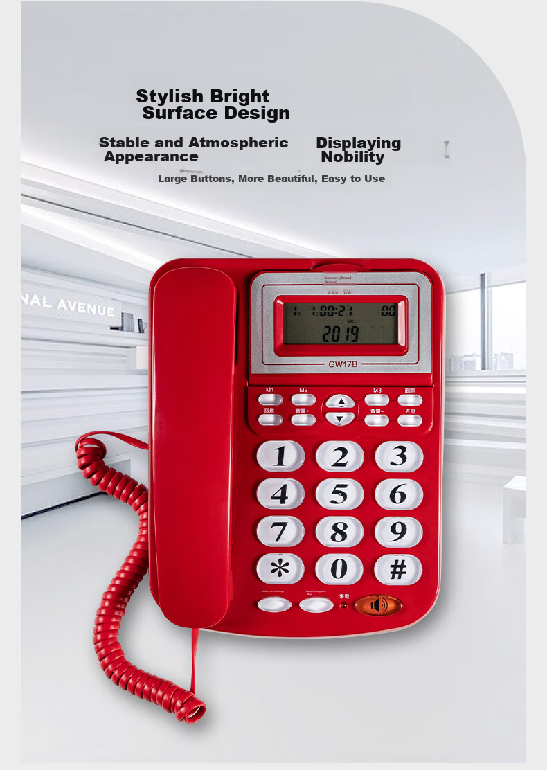 Guowei Landline Telephone, Fixed-Line Phone for Business Office And Home Use, Battery-Free Dual Interface with Caller ID, Internal Intercom, Ringtone Volume Adjustment GW17B (White) 4