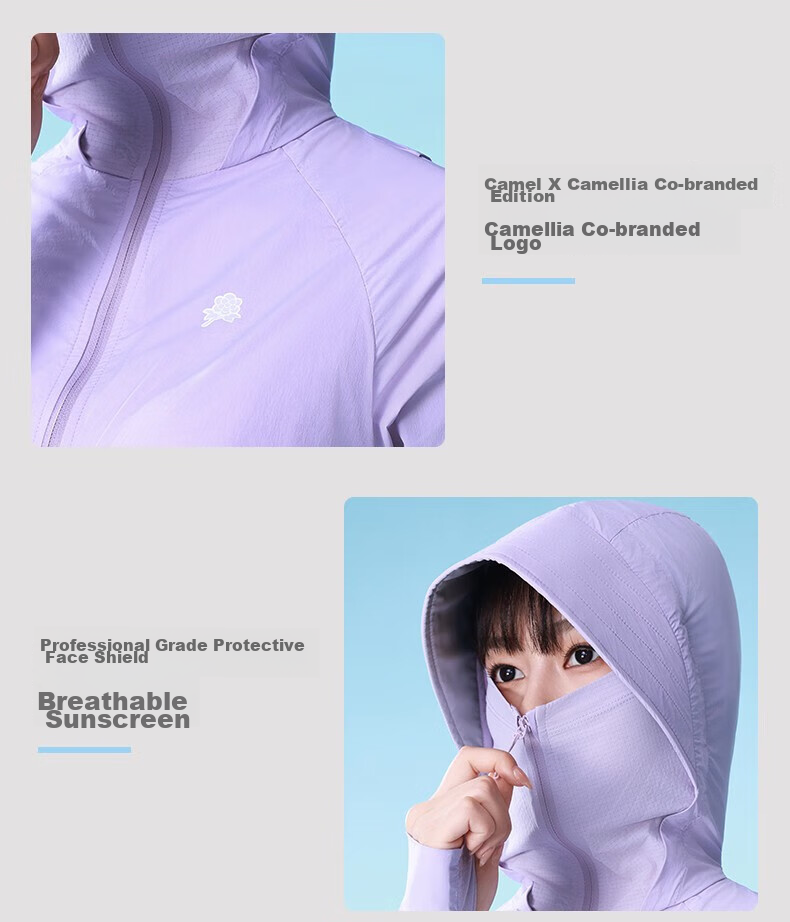 CAMEL [Camellia] Outdoor Sun Protection Clothing for Women, New Summer Style, UV Protection, Waist-Cinching Sun Protection Garment 17
