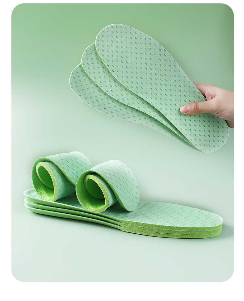 FOOTOPPO Mint Deodorizing Insoles for Men, Odor-Resistant Fragrant Sports Sweat-Absorbing Breathable Work Safety Shoes Long-Lasting Antibacterial Insoles Ultra-Soft Women's 18