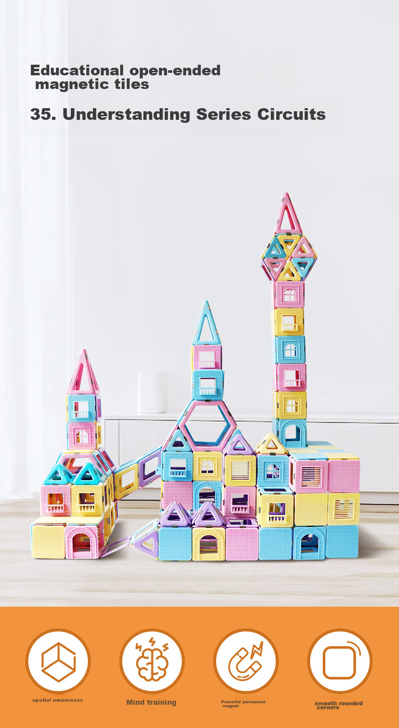 MAGPLAYER Children's Toy Magnetic Tiles Ferris Wheel Magnetic Building Blocks Puzzle 156 Pieces for Boys And Girls Aged 3-6 Birthday Gift 2