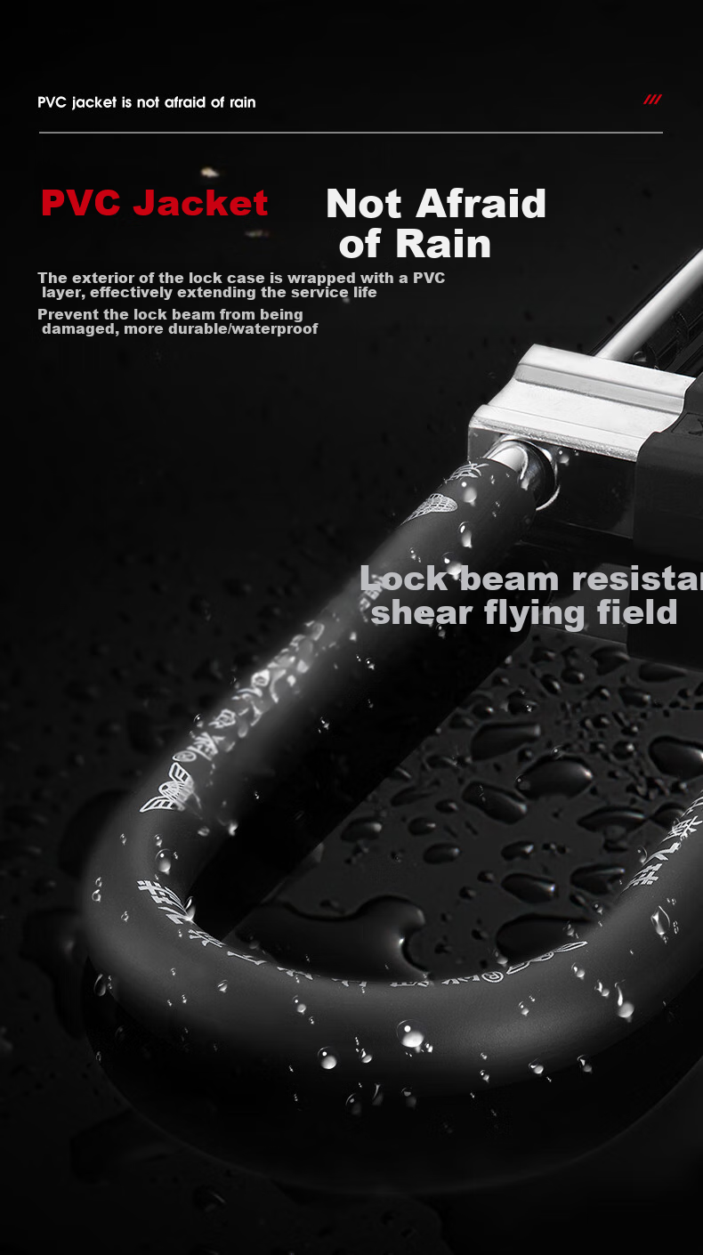Fly.Globe U-Shaped Lock Glass Door Lock C-Grade Anti-Shear Anti-Theft Motorcycle Lock (With 10 Keys) 9