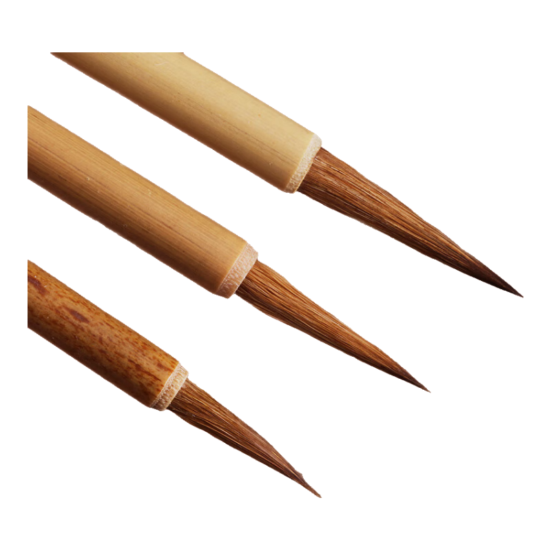 Liupintang Wolf Hair Small Regular Script Fine Line Chinese Painting Calligraphy Brush for Sutra Copying, Thin Gold Style Wolf Tail Calligraphy Brush, Four Treasures of The Study, Hubei Pen, Single Brush, Medium Size, Popular Product
