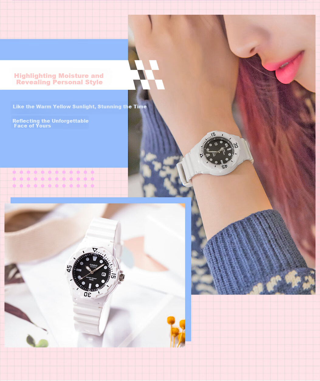 Casio Watch for Female Students, Exams, Children, Analog Night Light, Sports Waterproof Quartz Watch for Men And Women LRW-200H 13