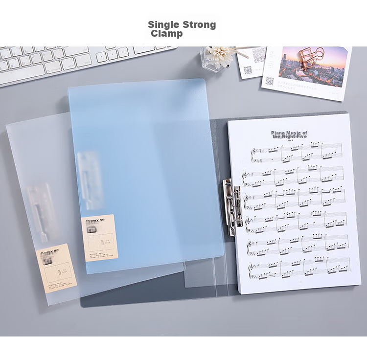 COMIX A4 Metal Double Strong Clip Hard File Folder, Simple Large Capacity Exam Paper Document Folder Poetry Recitation Contract Clipboard, File Storage 1 Piece Pack, Light Blue A5702 4