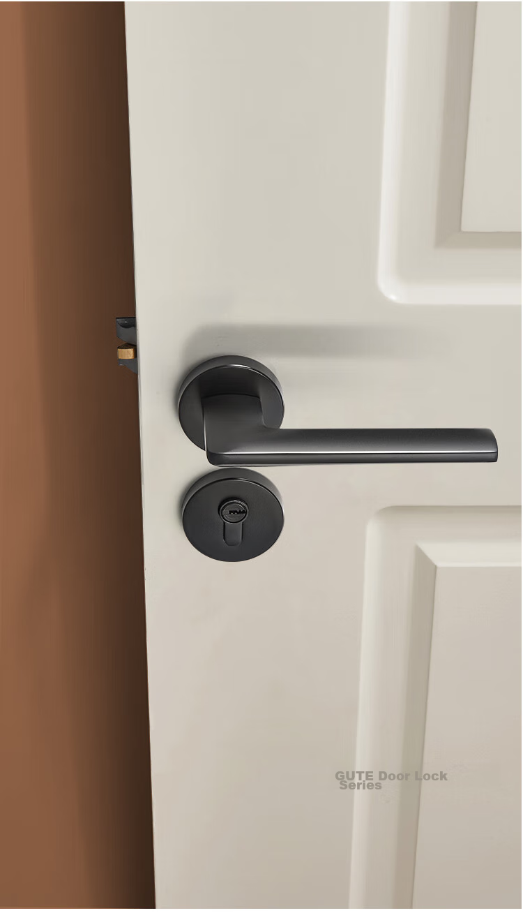 GUTE Door Lock, Interior Home Use, Bedroom Door Handle, Quiet Noise Reduction, Separate Lock, Matte Black 3