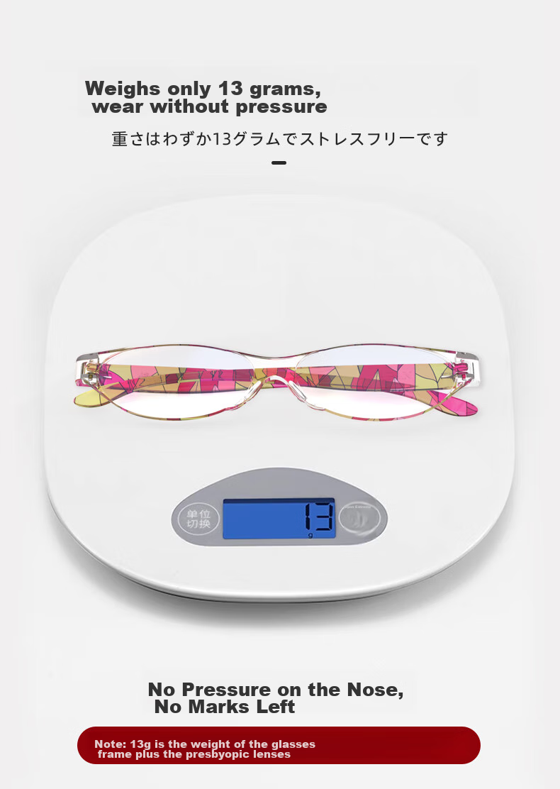 Jingpintang Blue Light Blocking Reading Glasses for Women, Ultra-Light Frameless Fashionable Cat-Eye Reading Glasses JD Self-operated Flagship Store Authentic 250 Degree 7