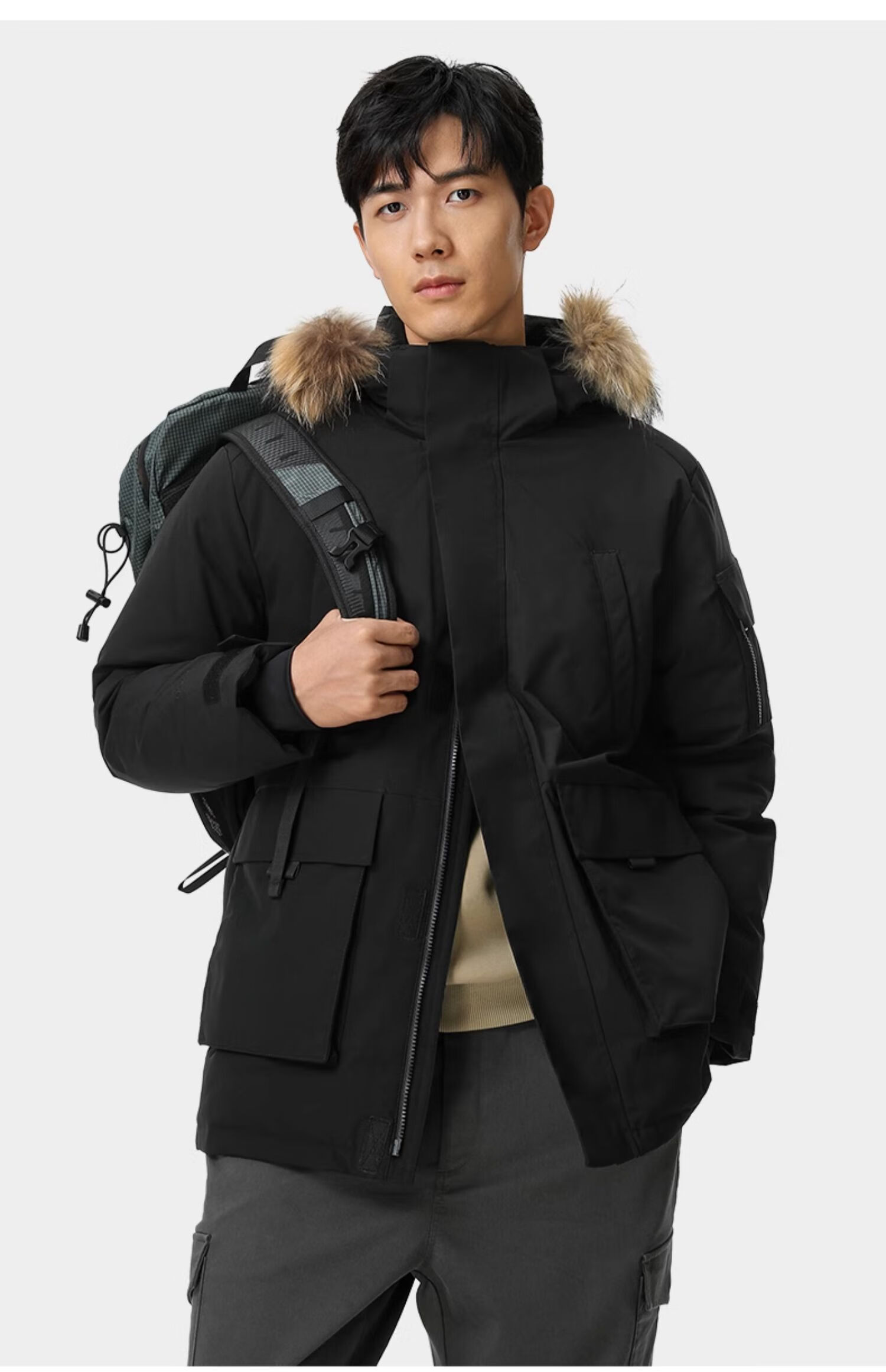 CAMEL [Wang Junkai's Choice] Outdoor down Jacket for Men And Women, Mid-Length Style, 700 Fill Power, Water-Repellent, Thickened, Cold-Resistant Coat 41