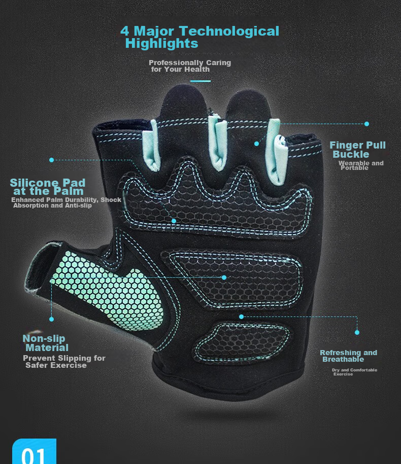 AIRPOP Fitness Gloves for Men And Women, Sports Cycling Barbell Pull-Up Training Equipment, Dumbbell Exercise Non-Slip Hiking 4
