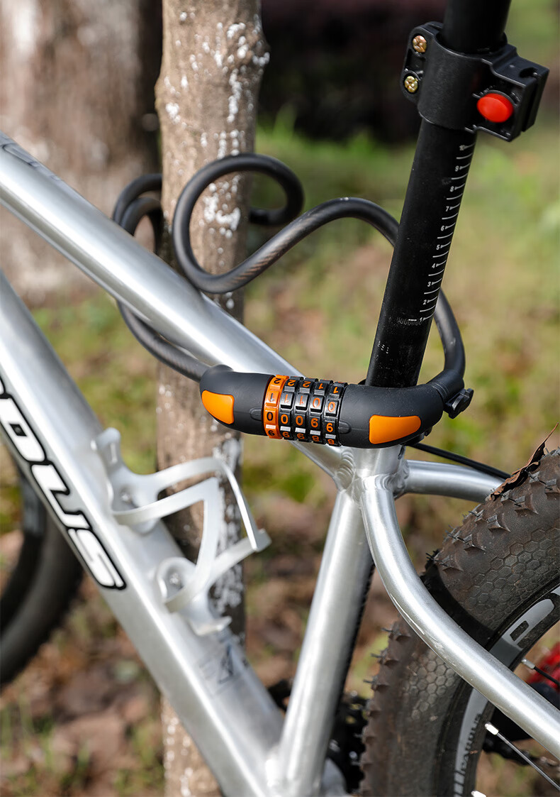 Forever Bicycle Lock Anti-theft 5-Digit Combination Lock Mountain Bike Motorcycle Electric Bike Black Orange 1.2m 13