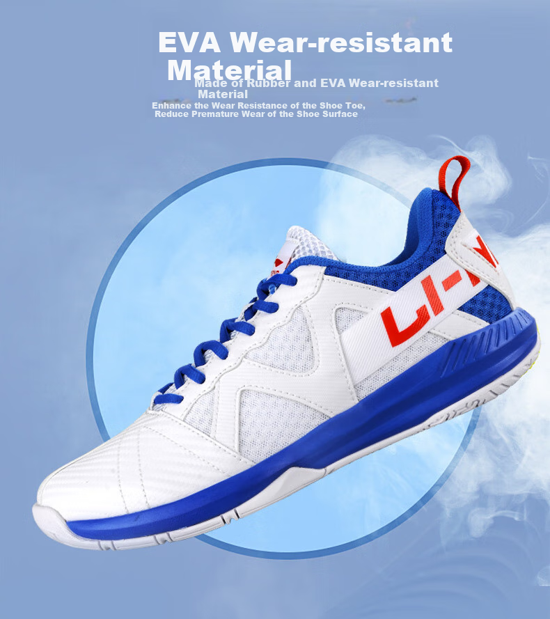 Li-Ning Badminton Shoes, Unisex, Shock-Absorbing, Rebound, Lightweight, Wear-Resistant, for Competition And Training, AYTQ023-1, Blue, Size 41 2