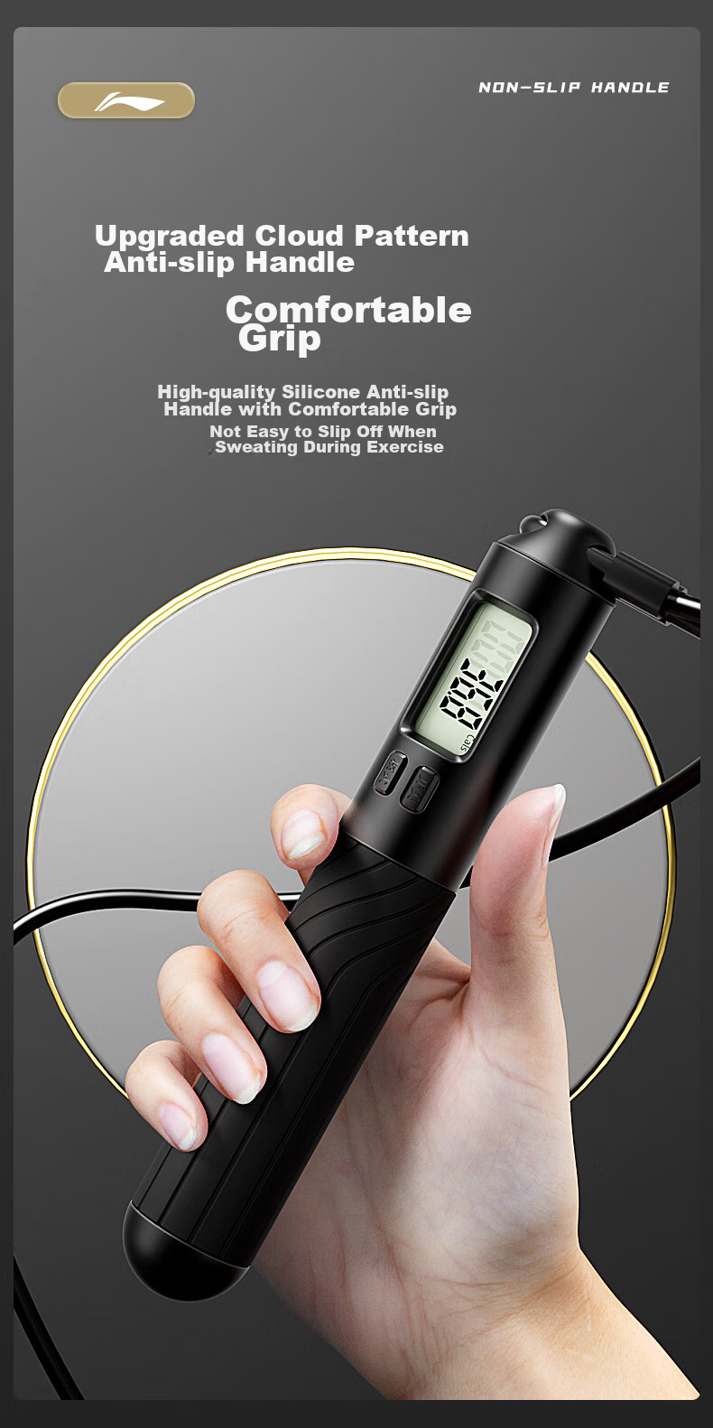 Li-Ning Jump Rope for Adults, Counting-Weight Loss Speed Competition Sports Steel Wire Children Elementary School Students Competition Middle School Entrance Exam Jump Rope Exam-Specific 9