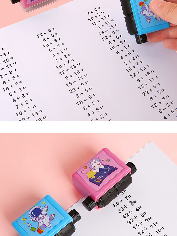 Sannianerban Math Subtraction Arithmetic Problems within 100, Rolling Stamp Questions, Random Question Generator for Primary School Students' Mental Arithmetic, Quick Memorization Tool for Arithmetic, Pink Subtraction Set 12