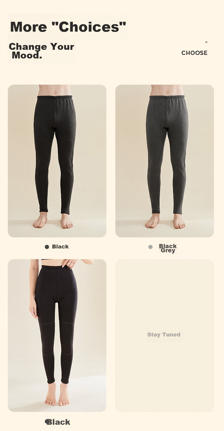 MiiOW [Cashmere Fleece Thickened] Women's Thermal Underwear, Solid Color Cotton Pants, Autumn And Winter Knee Protection Lining Pants 23